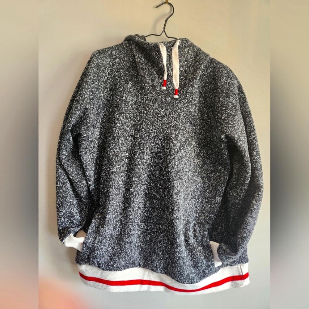 Cozy Gray Hoodie with Red Accents